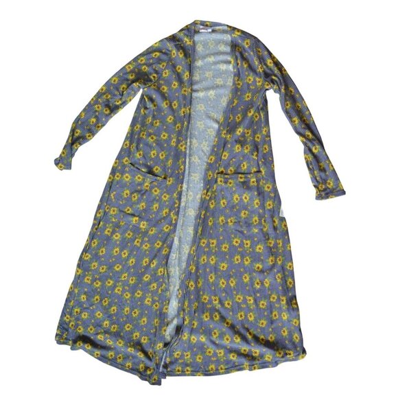 LuLaRoe Sarah S Long Floral Cardigan Duster Womens Open Front Sweater Spring Eas - Picture 1 of 7